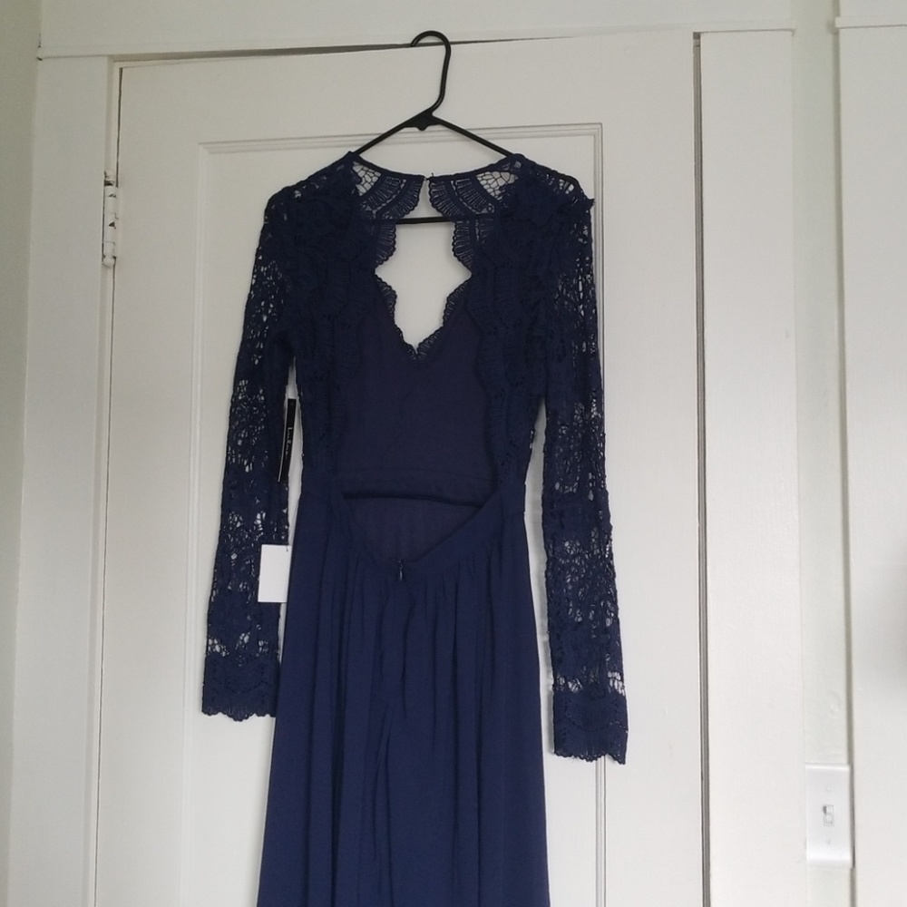 Long navy blue formal dress